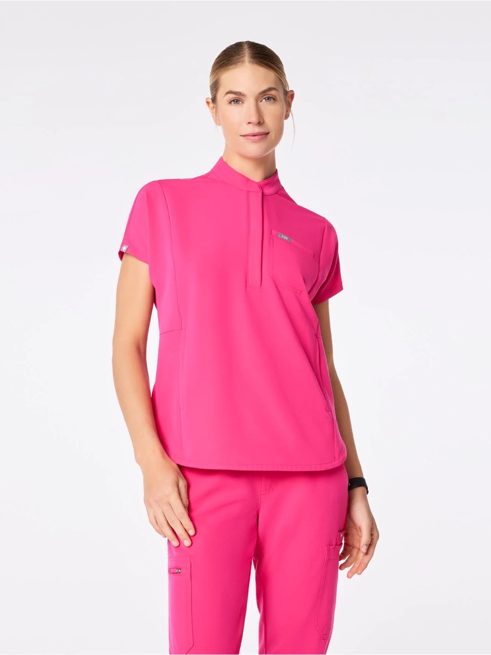 NWT FIGS Montex Classic Mock Neck Scrub Top XS but in Electric Orchid color!!!